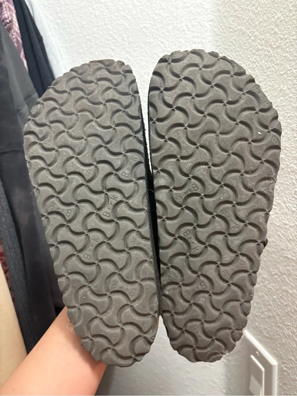Black Suede Slip-On Clogs with Buckle 40 - Picture 3 of 5